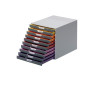 Cassettiere da scrivania Varicolor® Durable - grigio e multicolore - 10 cassetti - 2,5 cm